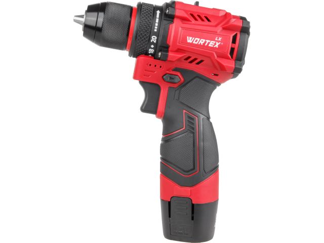 Аккумуляторная дрель-шуруповерт WORTEX LX BD 1220 DLi 12В, 30 Нм, 2*1.5 Ач, патрон 10 мм, бесщёт.