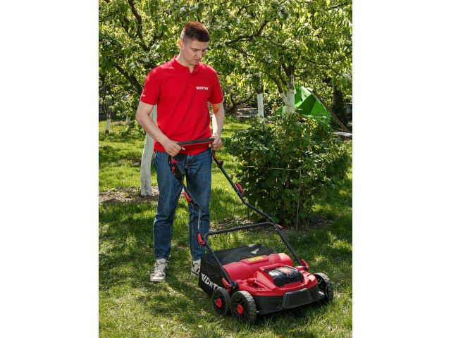 Аккум. аэратор-скарификатор WORTEX CAE 3736 ALL1 XLT SET БЕСЩЁТ.ДВИГ., 18В+18В, шир. 37 см