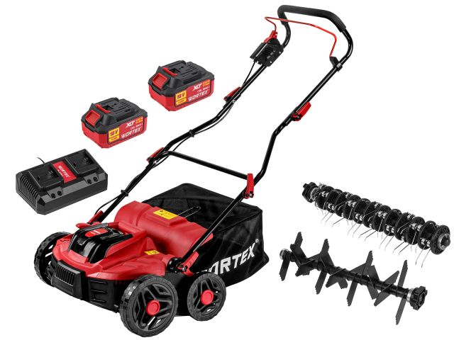 Аккум. аэратор-скарификатор WORTEX CAE 3736 ALL1 XLT SET БЕСЩЁТ.ДВИГ., 18В+18В, шир. 37 см