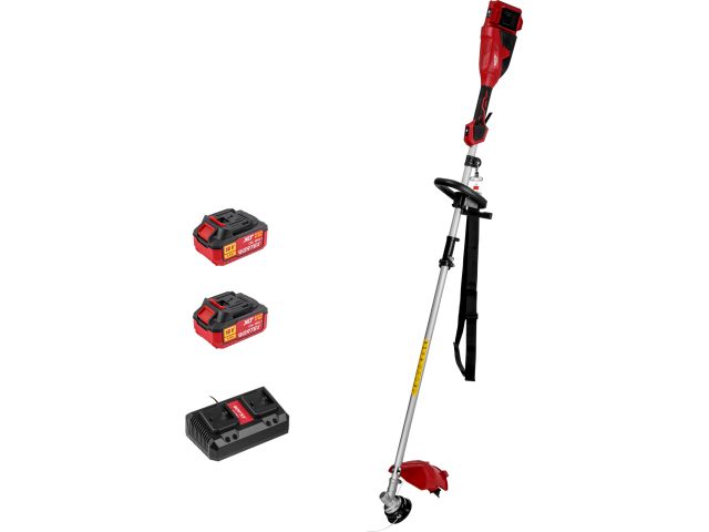 Триммер аккум. WORTEX TB 3036-1 ALL1 XLT SET БЕСЩЁТ.ДВИГ., 18В+18В, шир.скаш.340/255 мм леска/нож