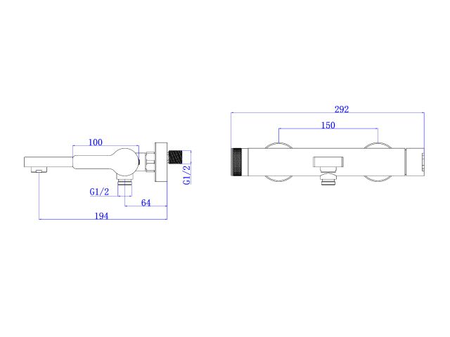 Смеситель для ванны (SUS 304) D35, серия BON AV Engineering