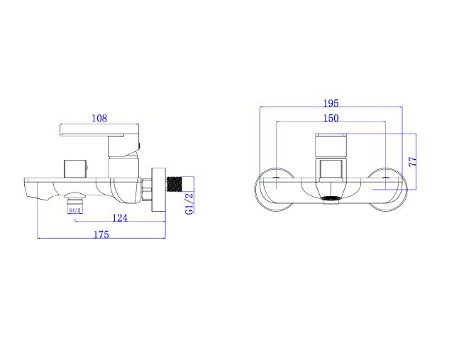 Смеситель для ванны (SUS 304) D35, серия LES AV Engineering