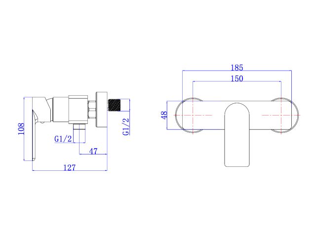 Смеситель для душа (SUS 304) D35, серия LES AV Engineering