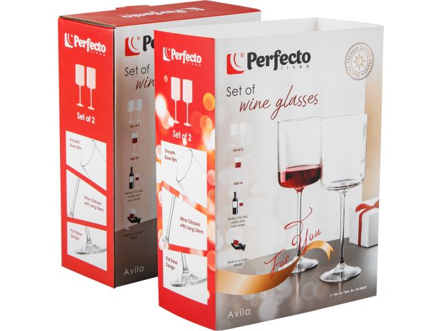 Набор бокалов для вина, 2 шт., 460 мл, серия Avila, PERFECTO LINEA