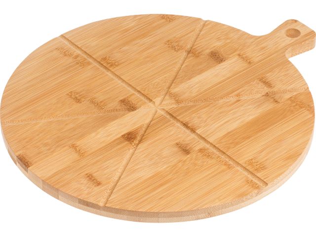 Поднос бамбуковый для пиццы с ручкой, круглый, 38,5х33 см, BAMBOO, PERFECTO LINEA