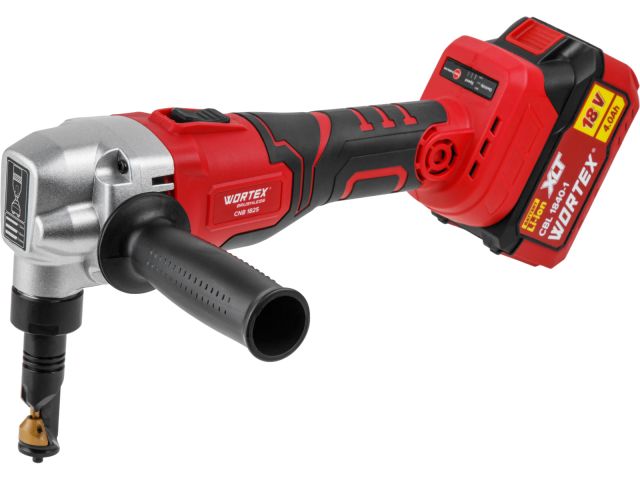Аккум. ножницы высечные WORTEX CNB 1825 XLT SET БЕСЩЕТ., 18 В, 800-2300 ход/мин, до 2,5 мм, 1х4 А*ч