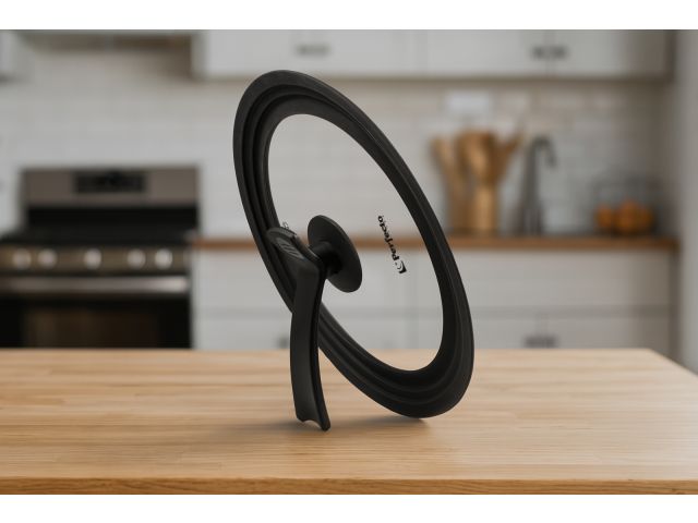 Крышка стеклянная универсальная, 240-260-280 мм, с ручкой-подставкой, CHEF, PERFECTO LINEA