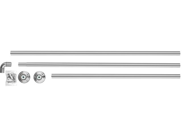 Карниз угловой алюминиевый 1,7x0,7 м, серебро, PERFECTO LINEA