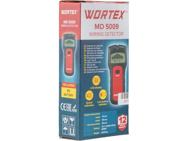 Детектор проводки WORTEX MD 5009 в кор.