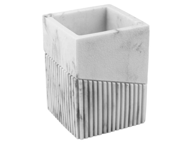 Стакан для зубных щеток ELEMENT MARBLE, белый, PERFECTO LINEA