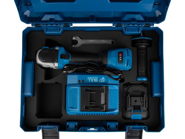 Аккум. углошлифмашина BULL CSG 1812-1 SR Xcase XLTpro 1x4 Ач БЕСЩЕТ, 125 мм, рег. об., 10 000 об/мин