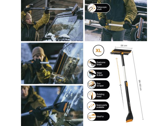 Щетка для снега 96-121см телескоп. со скребком X-series FISKARS