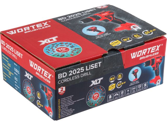 Аккум. дрель-шуруповерт WORTEX BD 2025 LiSET в кор. ALL1 XLT SOLO БЕСЩЕТ, 18 В, 55 Н*м, БЗП 10 мм