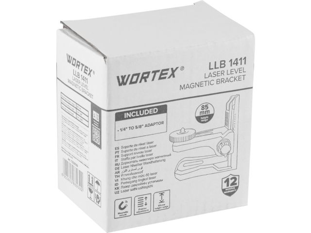 Держатель нивелира магнитный WORTEX LLB 1411 в кор., микролифт, 2 рег., + переходник