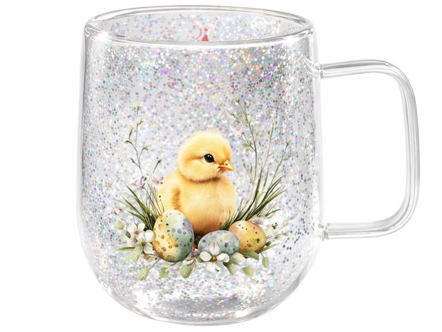 Кружка стеклянная с двойными стенками, 380 мл, серия EASTER-2, PERFECTO LINEA