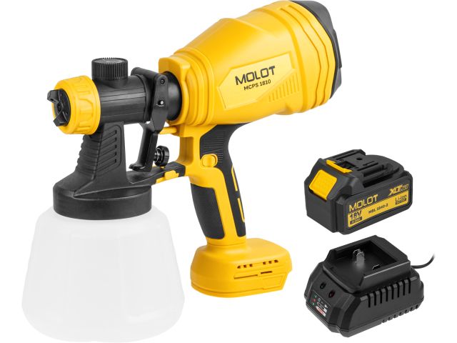 Краскораспылитель аккумуляторный MOLOT MCPS 1810 XLT Lite SET