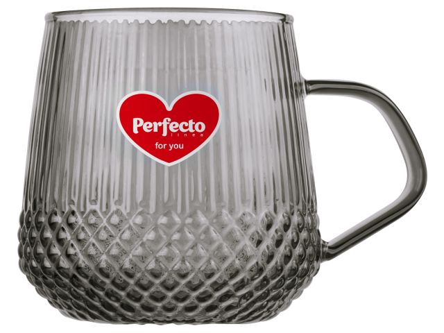 Кружка стеклянная, 400 мл, серия SONATA GREY, PERFECTO LINEA