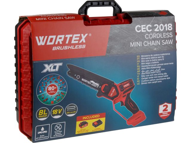 Аккум. мини-пила WORTEX CEC 2018 в чем. ALL1 XLT SET БЕСЩЕТ., 18 В, 20 см