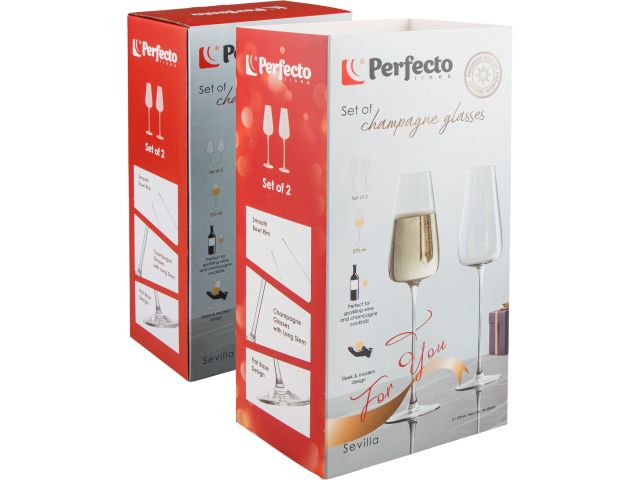 Набор бокалов для шампанского, 2 шт., 270 мл, серия Sevilla, PERFECTO LINEA