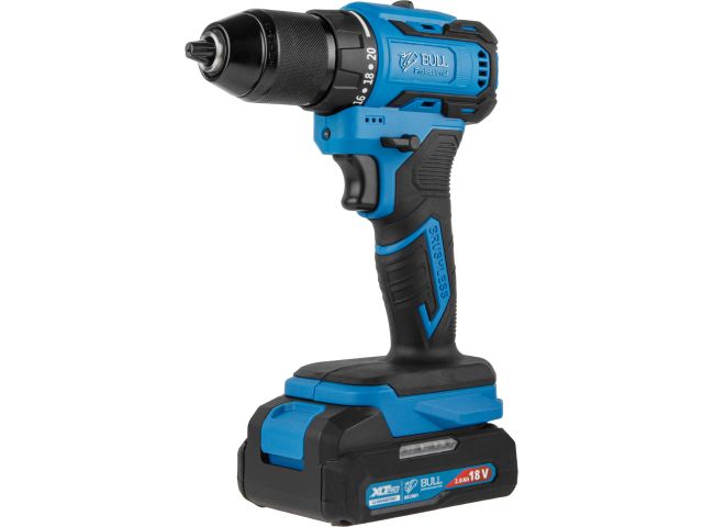 Аккум. дрель-шуруповерт BULL SR 1804 R-series в чем. XLTpro БЕСЩЕТ., Импульс., 18 В, 50 Н*м, 2х2 А*ч