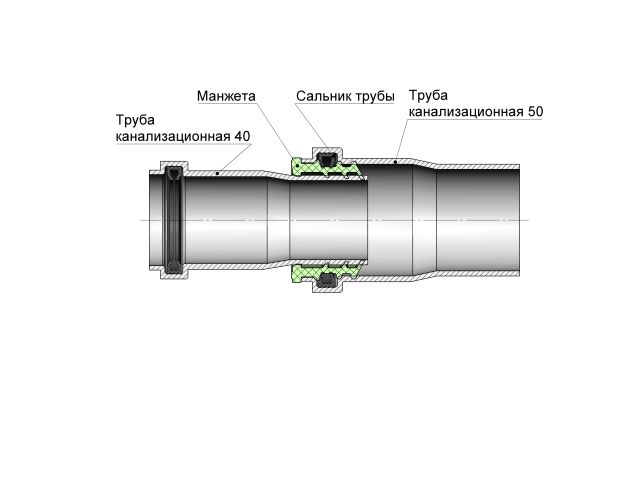 Манжета переходная D50x40 черная AV Engineering