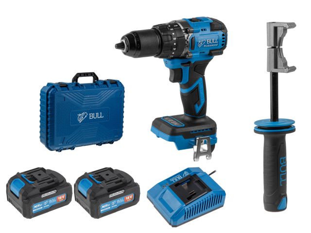 Аккум. дрель-шуруповерт BULL SR 1806 R-series в чем. XLTpro БЕСЩЕТ., Удар., 18 В, 80 Н*м, 2х4 А*ч