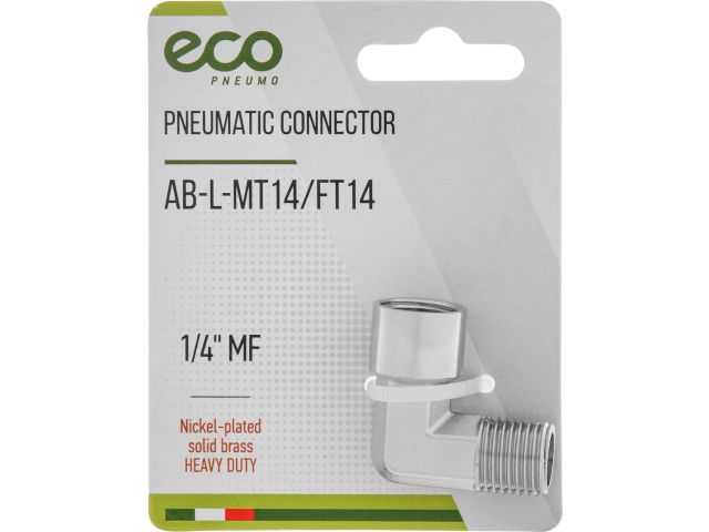 Соединение нар. резьба 1/4" х внутр. резьба 1/4" L-образное (латунь) ECO