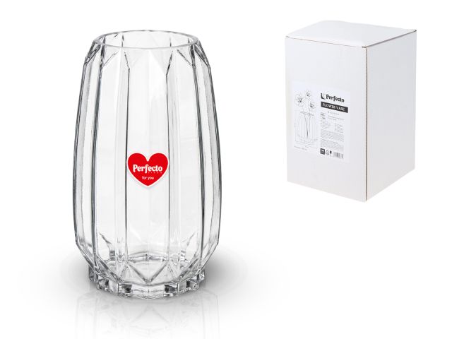 Ваза для цветов, стеклянная, 21х8.5 см., серия Beloved, PERFECTO LINEA