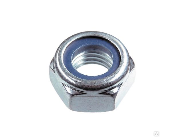 Гайка М4 со стопорным кольцом, цинк, DIN 985 (1000 шт в карт. уп.) STARFIX