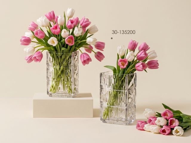 Ваза для цветов, стеклянная, 20х13.5 см, серия Springtime, PERFECTO LINEA