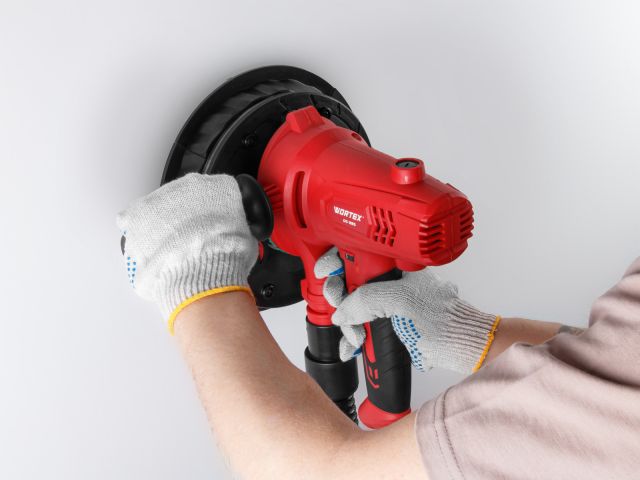 Шлифмашина для стен и потолков WORTEX DG 1885 в кор. 800 Вт, 180 мм, LED, 1200-2300 об/мин