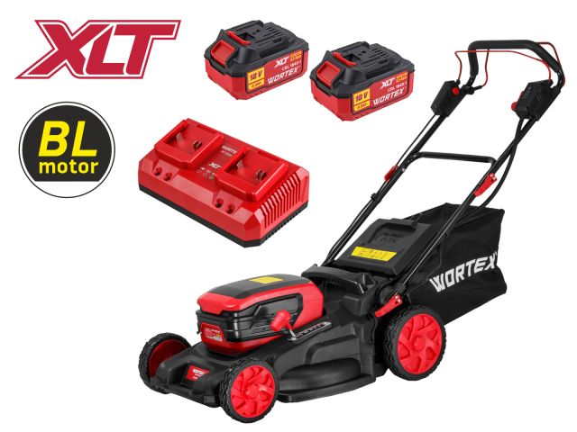 Газонокосилка аккум. WORTEX CLM 4536-4 в кор. XLT SET БЕСЩЁТ.ДВИГ., САМОХОД., 18В+18В, 2х4Ач акб