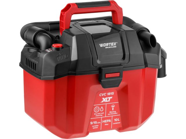 Аккум. пылесос WORTEX CVC 1815 в кор. XLT SET БЕСЩЁТ., 18 В, 9-15 кПа, 10 л, строительный