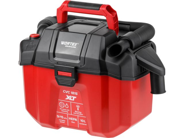 Аккум. пылесос WORTEX CVC 1815 в кор. XLT SET БЕСЩЁТ., 18 В, 9-15 кПа, 10 л, строительный