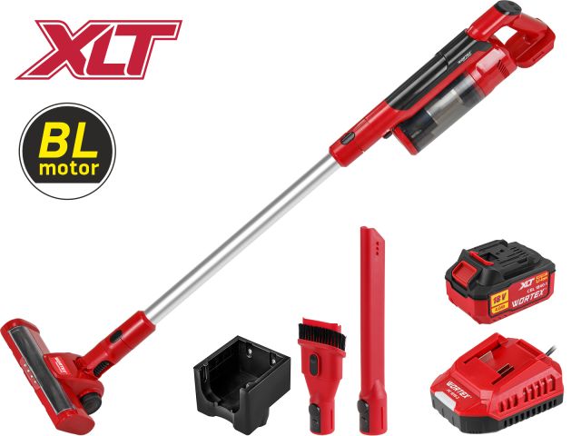 Аккум. пылесос WORTEX CVC 1825 в кор. ALL1 XLT SET БЕСЩЕТ., 18 В, строительный, вертикальный