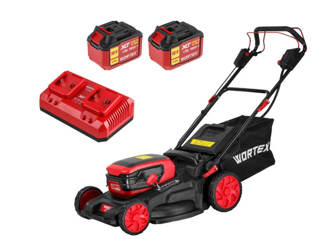 Газонокосилка аккум. WORTEX CLM 4536-4 в кор. XLT SET БЕСЩЁТ.ДВИГ., САМОХОД., 18В+18В, 2х6Ач акб