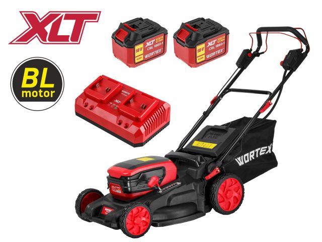 Газонокосилка аккум. WORTEX CLM 4536-4 в кор. XLT SET БЕСЩЁТ.ДВИГ., САМОХОД., 18В+18В, 2х6Ач акб