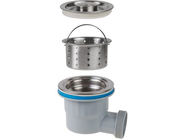 Сифон для кухни, два перелива, два вып. 3 1/2", с гибкой трубой 1 1/2" - 32/40/50 мм, AV Engineering
