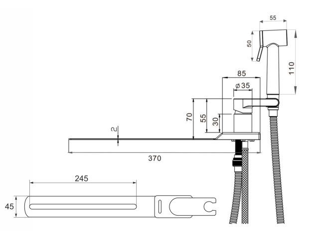 Смеситель для биде (Lt) D25-A, серия SETA белый, AV Engineering