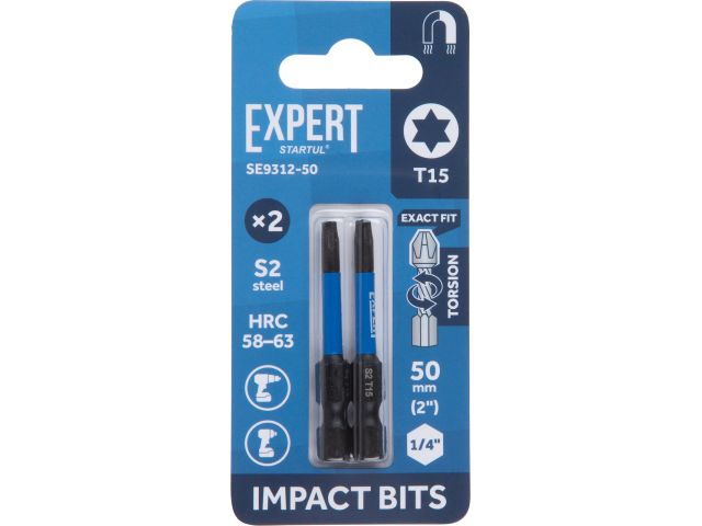 Насадка ударная T15 50мм 2шт EXPERT STARTUL (SE9312-50)