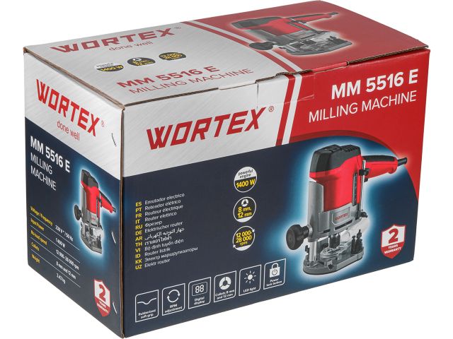 Фрезер вертикальный WORTEX MM 5516 E в кор. + аксессуары 1400 Вт, цанга 8/12 мм, 12000-28000 об/мин