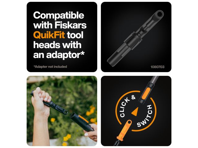Черенок алюминиевый L 161см OneClick FISKARS