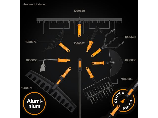 Черенок алюминиевый L 161см OneClick FISKARS