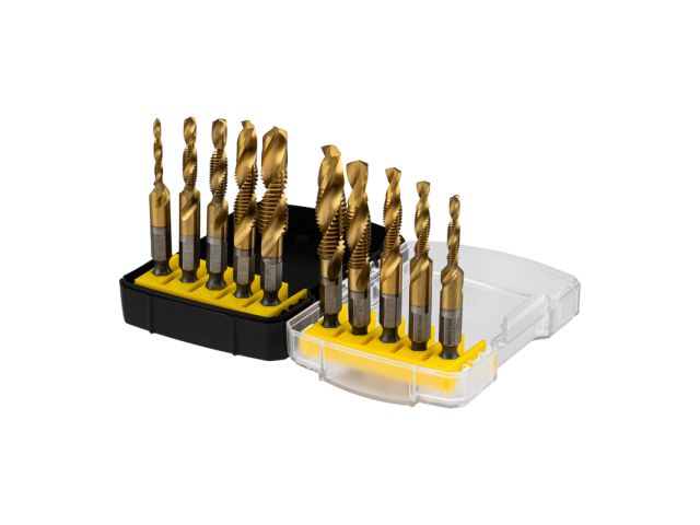 Набор сверл-метчиков (M3x1, M4x1, M5x2, M6x2, M8x2, M10x2) Р6М5, ТИТАН, 10 шт. KRANZ