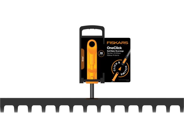 Грабли мет. для грунта 14 зубьев OneClick FISKARS