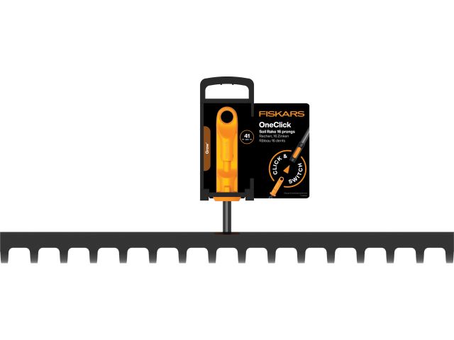 Грабли мет. для грунта 16 зубьев OneClick FISKARS