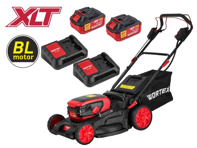 Газонокосилка аккум. WORTEX CLM 4536-4 в кор. XLT SET БЕСЩЁТ.ДВИГ., САМОХОД., 18В+18В, 2х4Ач, компл.
