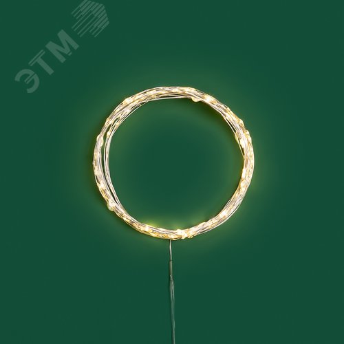 Гирлянда светодиодная Роса 10м 100 LED ТЕПЛЫЙ БЕЛЫЙ IP20 3хАА (в комплект не входят)