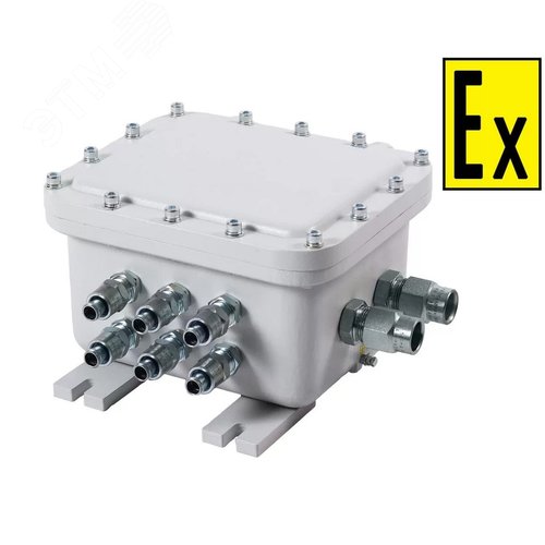 Коробка коммутационная взрывозащищенная КВМК 1.0 EXD А 302021 А(5КВ М25К-Л)-В(1КВ М32КМ32-Л)-С(5КВ М25К-Л)-D(1КВ М32КМ32-Л)-(30х4ммВ)