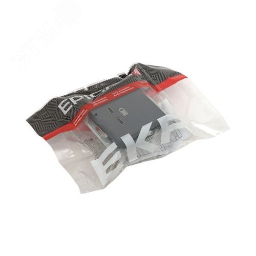Механизм розетки USB-C - 2шт графит Эпика EKF